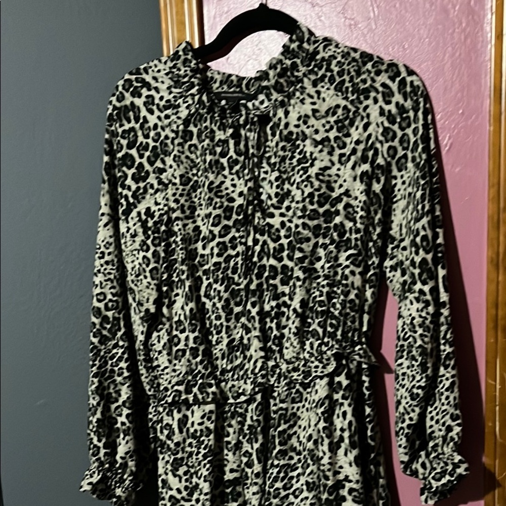 Banana Republic Black A-line Dress with Bishop Sleeves